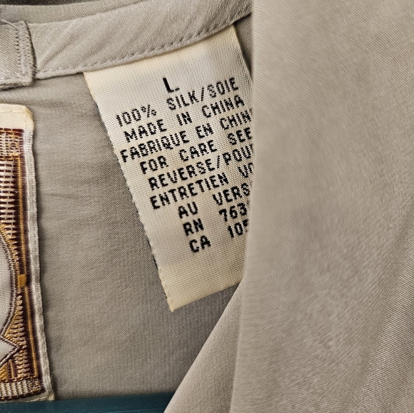 Vintage - Kriss Kross Silk Pale Green Blouse - NWOT - Size L - Picture 2 of 7